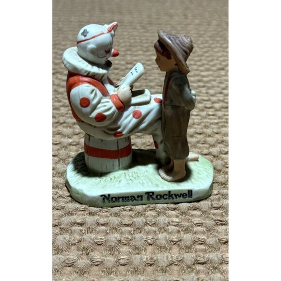 Norman Rockwell 1982  Miniature Boy & Clown  3 1/2" Porcelain David Grossman - Picture 1 of 7